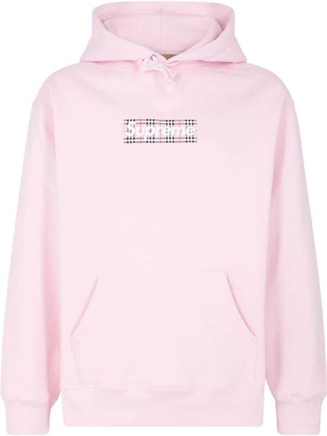 supreme burberry hoodie retail|supreme Burberry pink hoodie.